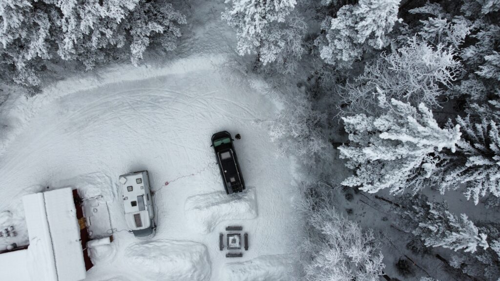 Drohnenaufnahme vom Stellplatz